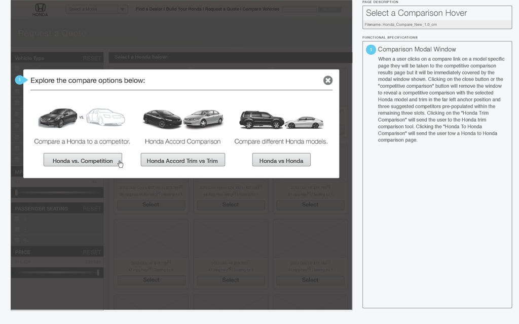 Compare Modal