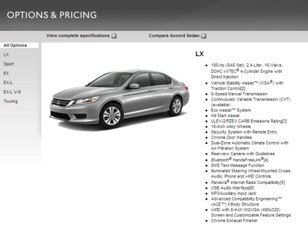 Options and pricing tool